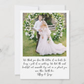 Handgeschreven 2 foto bruiloft bedankkaart (Achterkant)