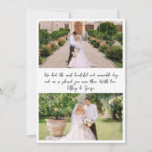 Handgeschreven 4 foto bruiloft bedankkaart (Achterkant)