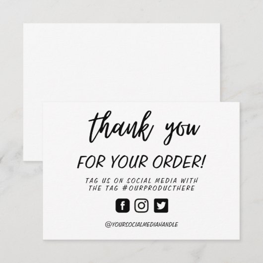 Handgeschreven Aangepast Hartelijk dank voor mediu (Voorkant / Achterkant)