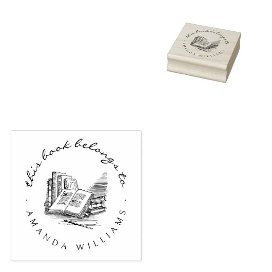  handgeschreven aangepaste bibliotheken rubberstempel (Gestempeld)