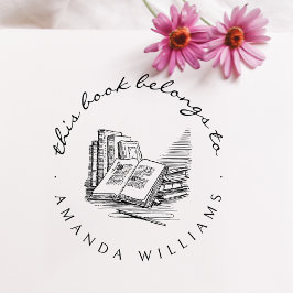  handgeschreven aangepaste bibliotheken rubberstempel
