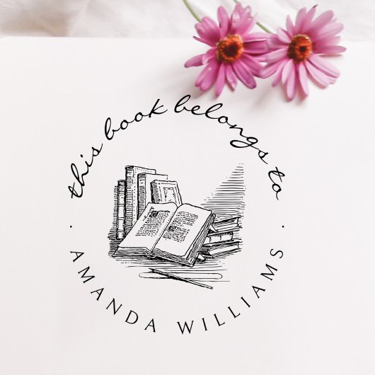  handgeschreven aangepaste bibliotheken rubberstempel