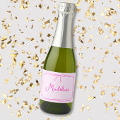 Handgeschreven aangepaste naam Bow Mini Champagne Sparkling Wijnetiket
