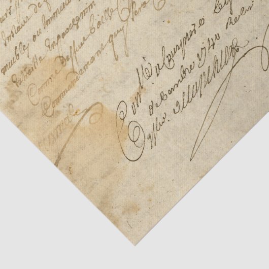 Handgeschreven aanvechtbare brief tissuepapier (Detail)