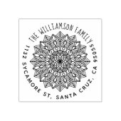 Handgeschreven achternaam Mandala Retouradres Rubberstempel (Afrduk)