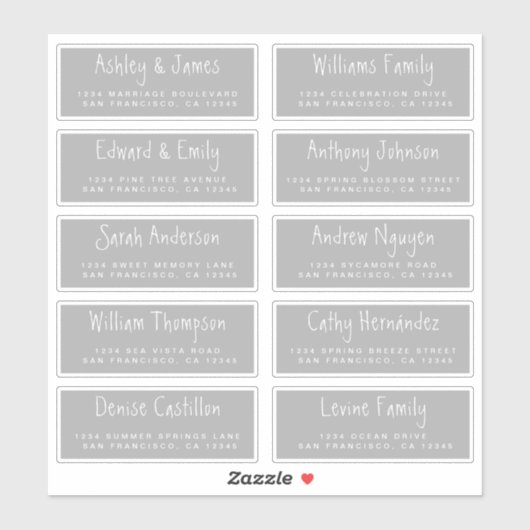 Handgeschreven Adresetiketten voor weduwschappen m Sticker (Vel)