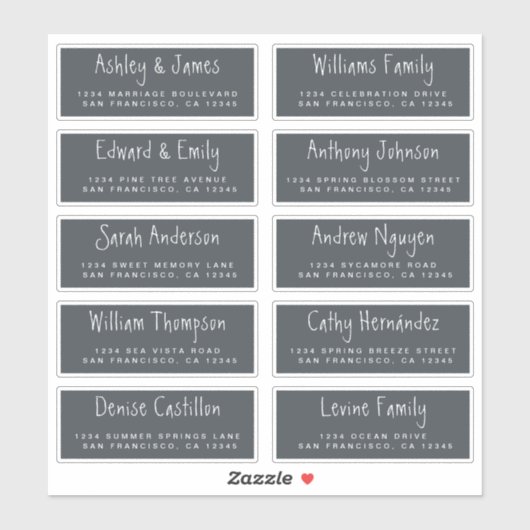 Handgeschreven Adresetiketten voor weduwschappen m Sticker (Vel)