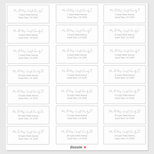 Handgeschreven Adresetiketten voor weduwschappen m Sticker (Vel)