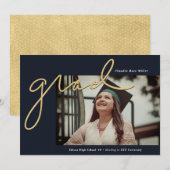 Handgeschreven Afstudeerder bij de marine en goudA Aankondiging (Voorkant / Achterkant)