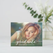handgeschreven | Afstuderen Briefkaart uitnodiging (Staand voorkant)