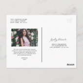 Handgeschreven Afstuderen kalligrafie Dank u Briefkaart (Achterkant)