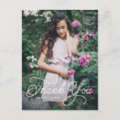 Handgeschreven Afstuderen kalligrafie Dank u Briefkaart (Voorkant)