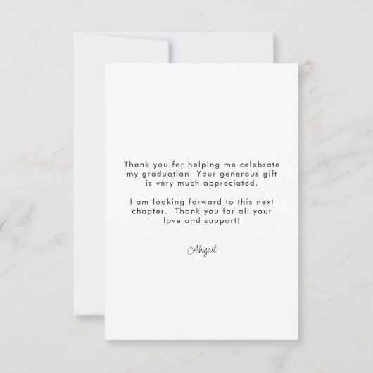 Handgeschreven Afstuderen met foto van script - Ha Bedankkaart (Achterkant)