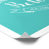 Handgeschreven "All shall be Well" — Turquoise Poster (Hoek)