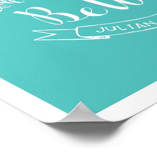 Handgeschreven "All shall be Well" — Turquoise Poster (Hoek)