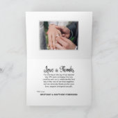 Handgeschreven artistiek 2 Foto bruiloft Hartelijk Kaart (Binnen)