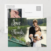 Handgeschreven artistieke bruiloft 2 Foto Hartelij Briefkaart (Voorkant / Achterkant)