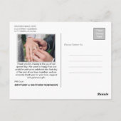 Handgeschreven artistieke bruiloft 2 Foto Hartelij Briefkaart (Achterkant)