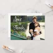 Handgeschreven artistieke bruiloft Foto Dank je we Kaart (Voorkant / Achterkant in situ)