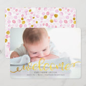 Handgeschreven Baby geboortefotopublicatiekaart Aankondiging (Voorkant / Achterkant)