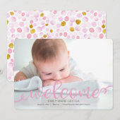 Handgeschreven Baby geboortefotopublicatiekaart Aankondiging (Voorkant / Achterkant)