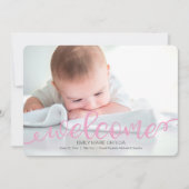 Handgeschreven Baby geboortefotopublicatiekaart Aankondiging (Voorkant)