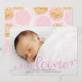 Handgeschreven Baby geboortefotopublicatiekaart Aankondiging (Voorkant / Achterkant)