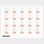 Handgeschreven Baby shower Waterverf Rozen Ronde Sticker (Vel)