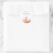 Handgeschreven Baby shower Waterverf Rozen Ronde Sticker (Tas)