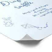 Handgeschreven babyfeest, jongens luierspel poster (Hoek)