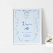 Handgeschreven babyfeest, jongens luierspel poster
