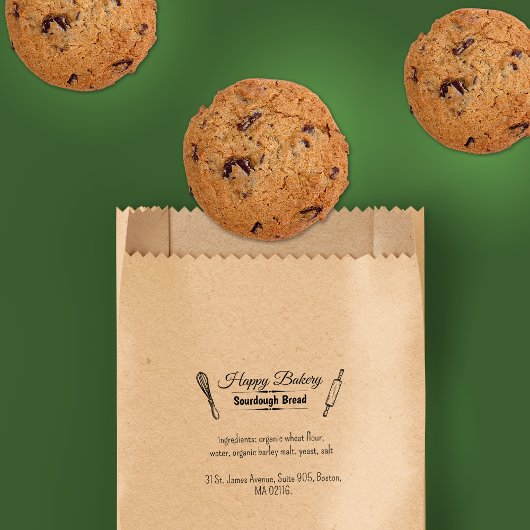 Handgeschreven bakkerij zakelijke ingrediënten ele rubberstempel