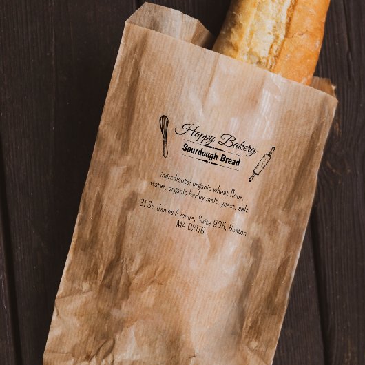 Handgeschreven bakkerij zakelijke ingrediënten ele rubberstempel