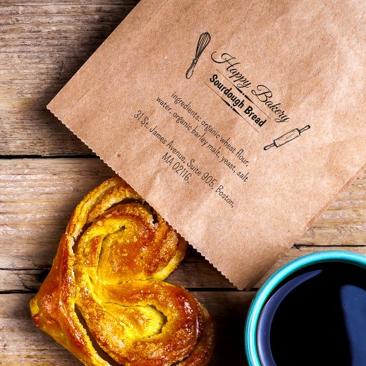 Handgeschreven bakkerij zakelijke ingrediënten ele rubberstempel