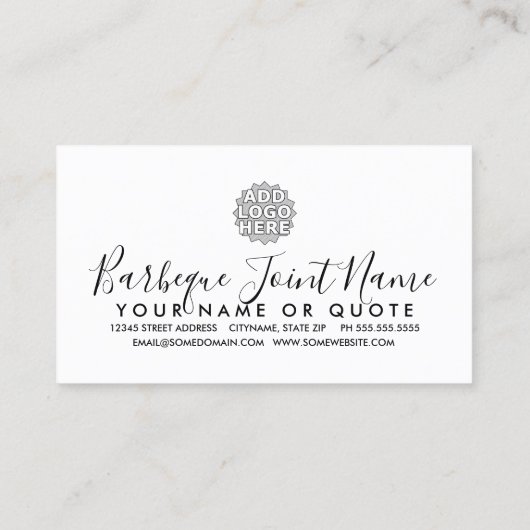 handgeschreven barbeque visitekaartje (Achterkant)