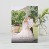 Handgeschreven bedankkaart met trouwfoto (Staand voorkant)