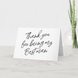 Handgeschreven "Bedankt dat je mijn beste man bent Bedankkaart