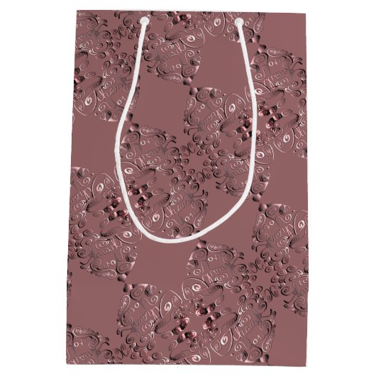 Handgeschreven "Bedankt" Heart Patroon Medium Cadeauzakje (Achterkant)