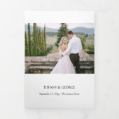 Handgeschreven Bedankt met trouwfoto's Drieluik Kaart (Cover)