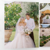 Handgeschreven Bedankt met trouwfoto's Drieluik Kaart (Binnenzijde eerst)