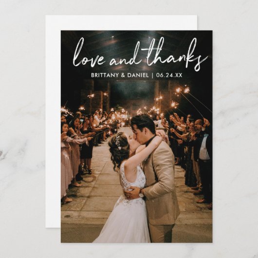 Handgeschreven Bedankt voor het handgeschreven ste (Voorkant / Achterkant)