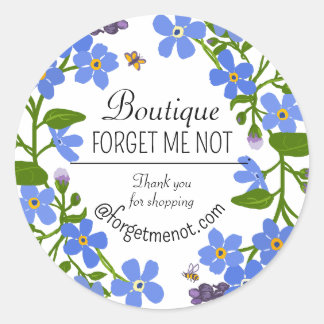 Handgeschreven bedrijfsetiketten blauwe stickers m