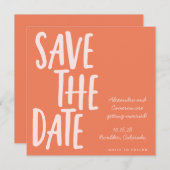 Handgeschreven belettering Vibrant Summer Sinaasap Save The Date (Voorkant / Achterkant)