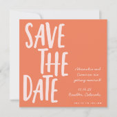 Handgeschreven belettering Vibrant Summer Sinaasap Save The Date (Voorkant)