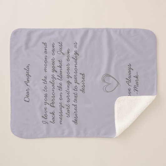 Handgeschreven bericht Personaliseer tekstSherpa B Sherpa Deken (Voorkant (horizontaal))