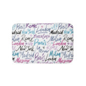 Handgeschreven beroemde steden van het Wereld Patr Badmat (Voorkant)