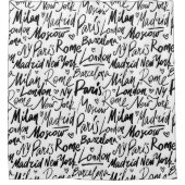 Handgeschreven beroemde steden van het Wereld Patr Douchegordijn (Voorkant)