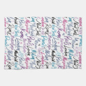 Handgeschreven beroemde steden van het Wereld Patr Theedoek (Horizontaal)