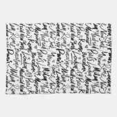 Handgeschreven beroemde steden van het Wereld Patr Theedoek (Horizontaal)