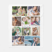 Handgeschreven BEST MOM EVER 10 Photo Collage Wit Fleece Deken (Voorkant)